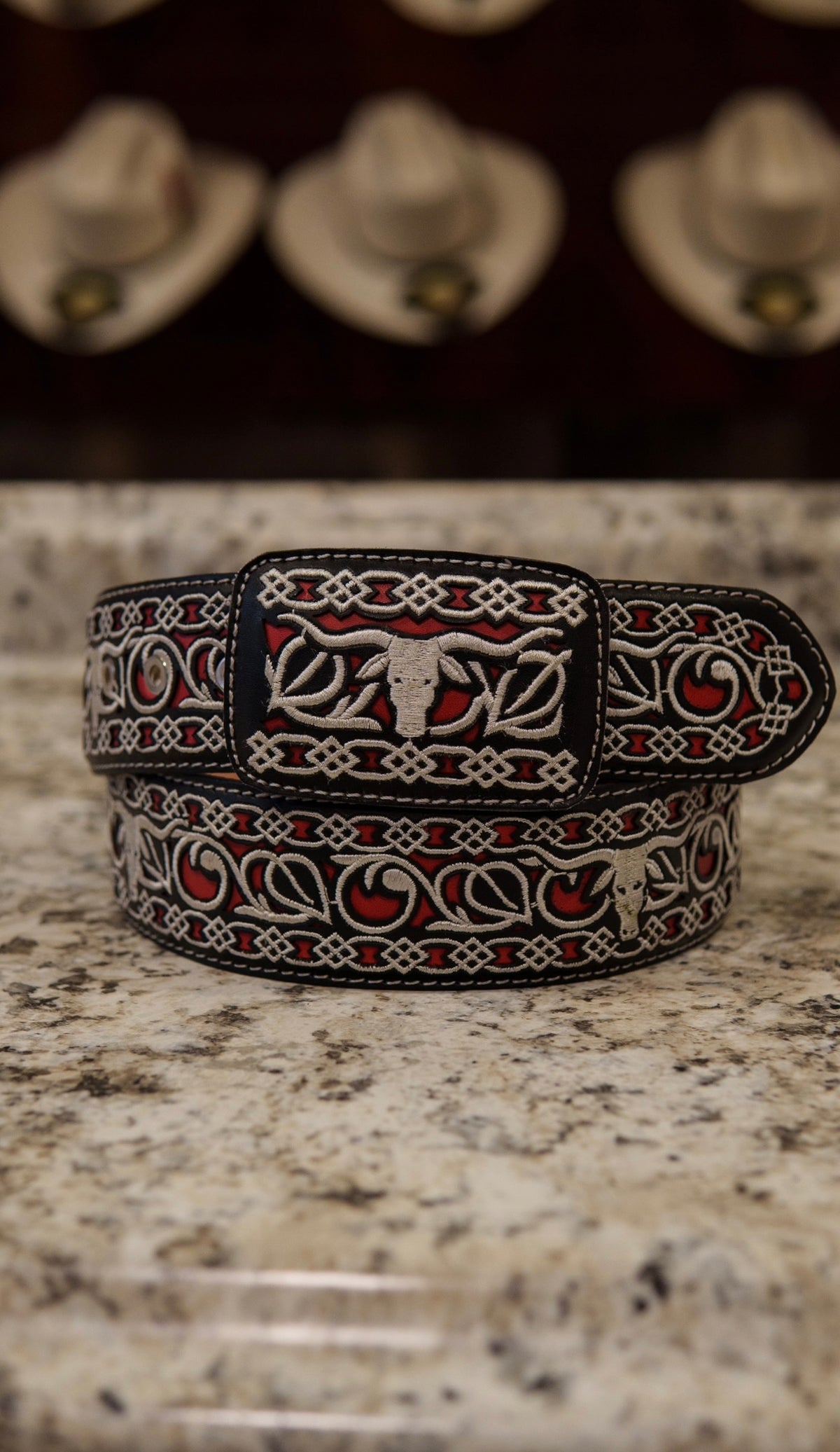 Men’s 2” Belt - Raging Red Stitched Toro