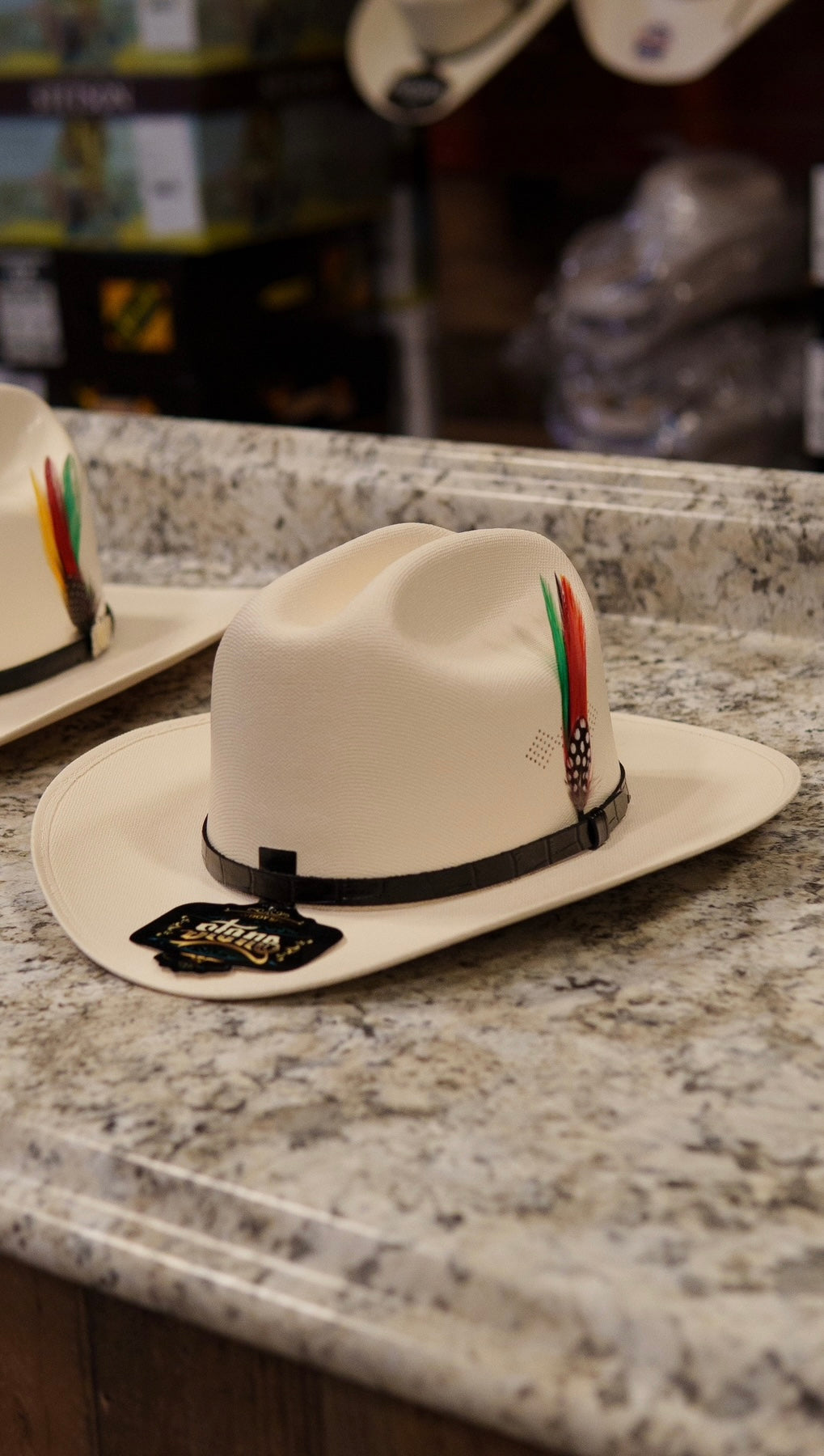 Kids Straw Stone Hat Sinaloa Style With Feather