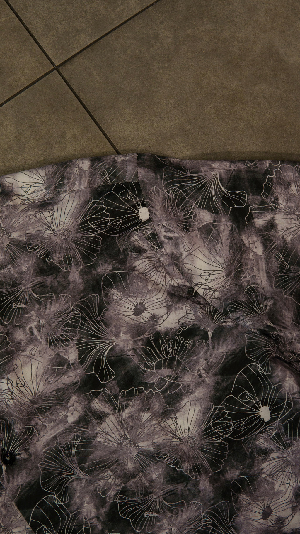 Men’s Long Sleeve Button Up -  Cement Floral