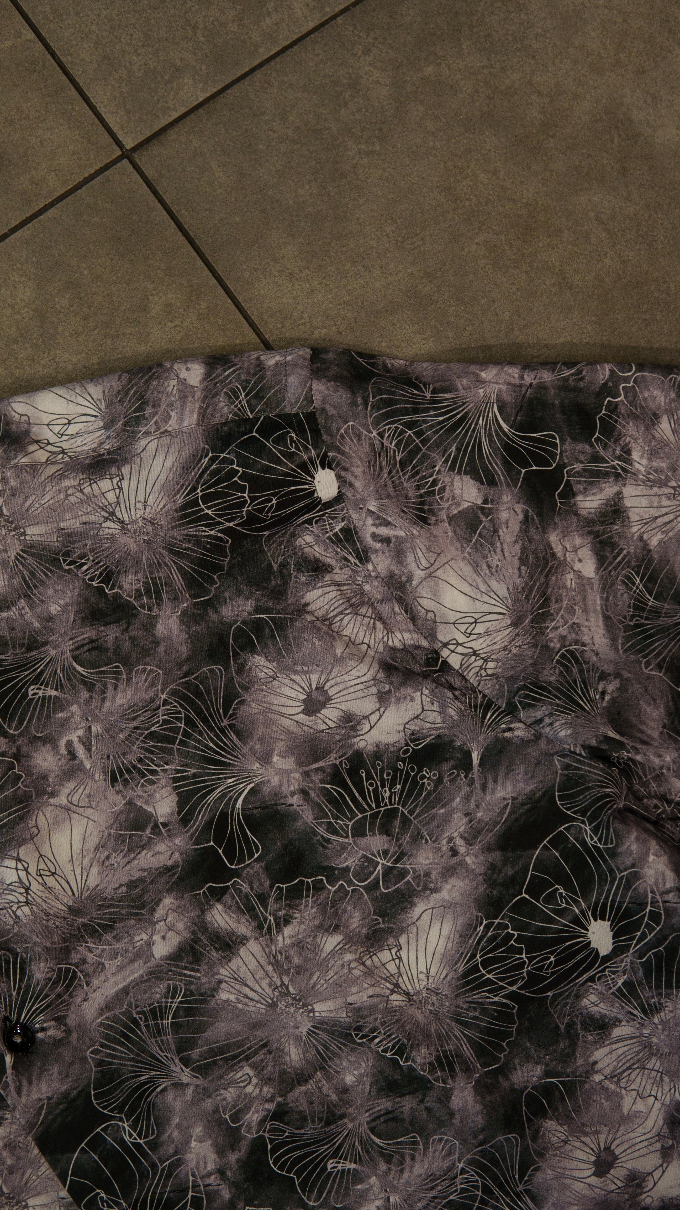 Men’s Long Sleeve Button Up -  Cement Floral