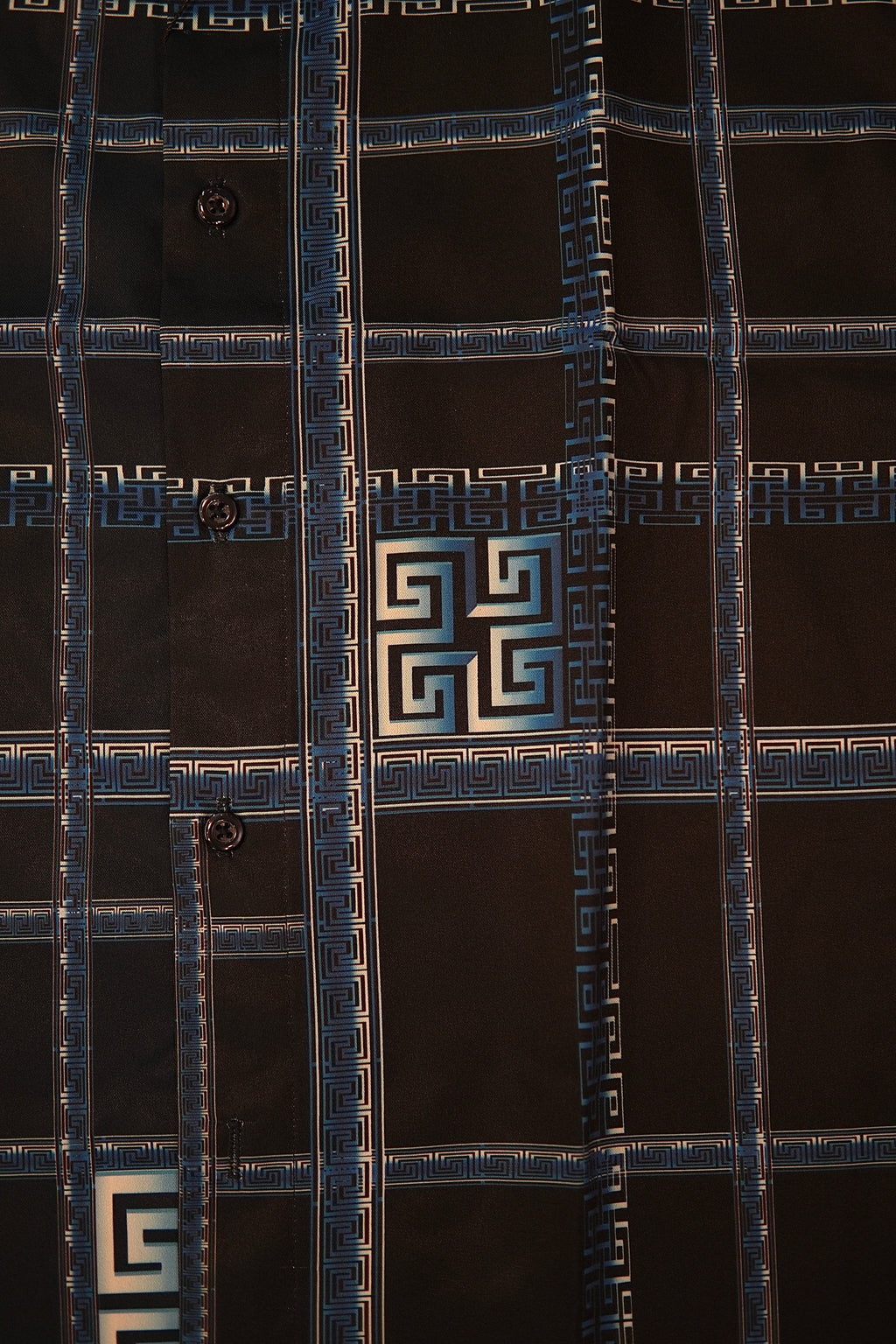 Men’s Printed Short Sleeve Button Up - Blue Laguna