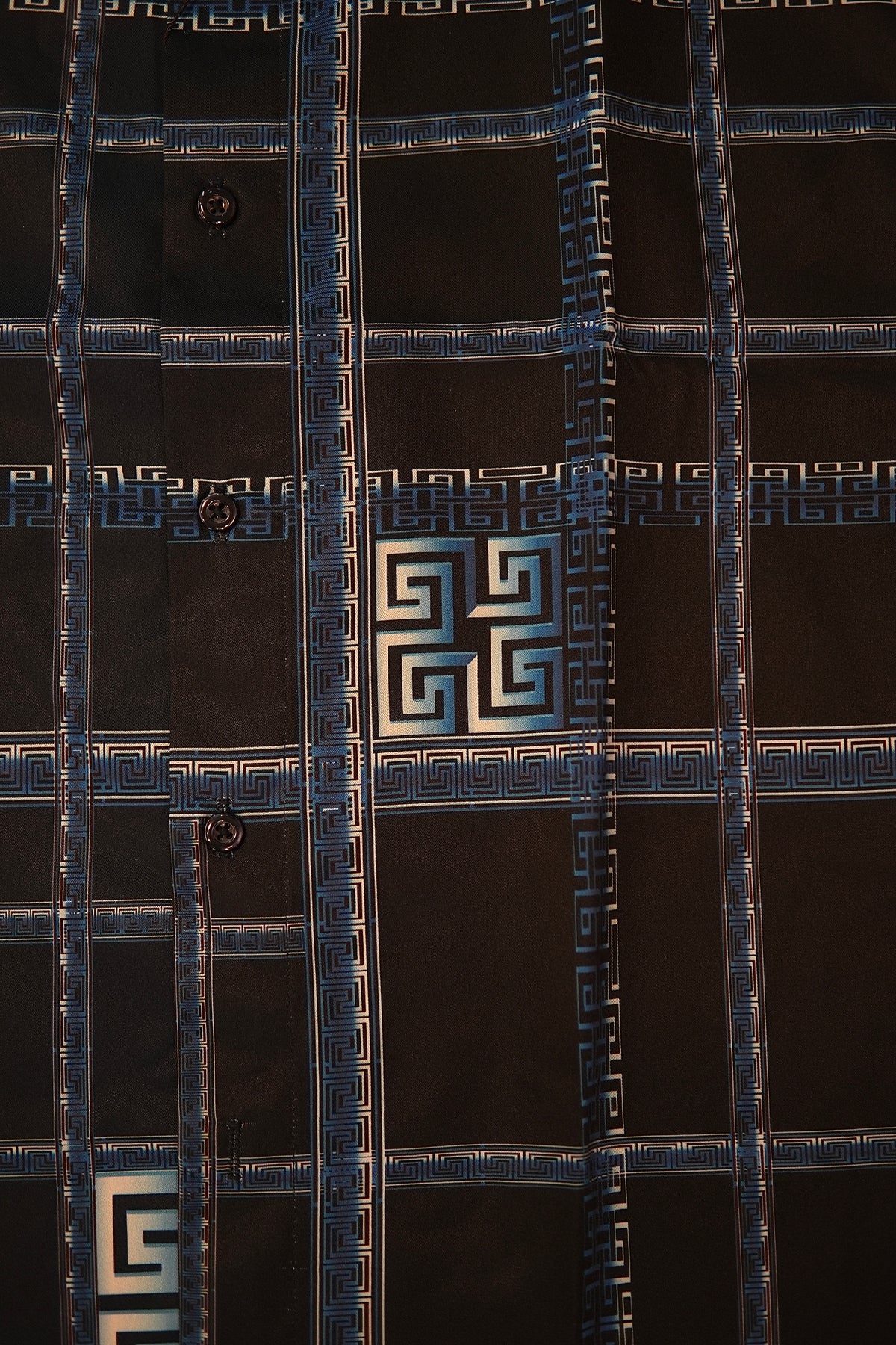 Men’s Printed Short Sleeve Button Up - Blue Laguna
