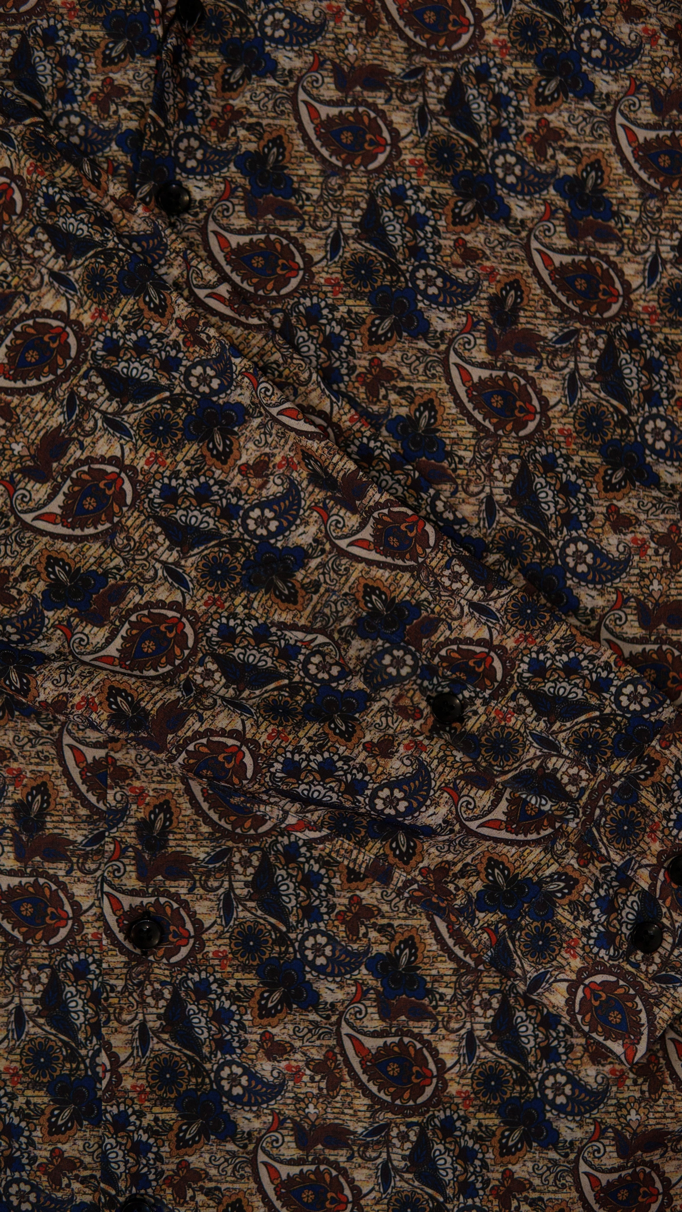 Men’s Printed Long Sleeve Button Up - Earths Liquify