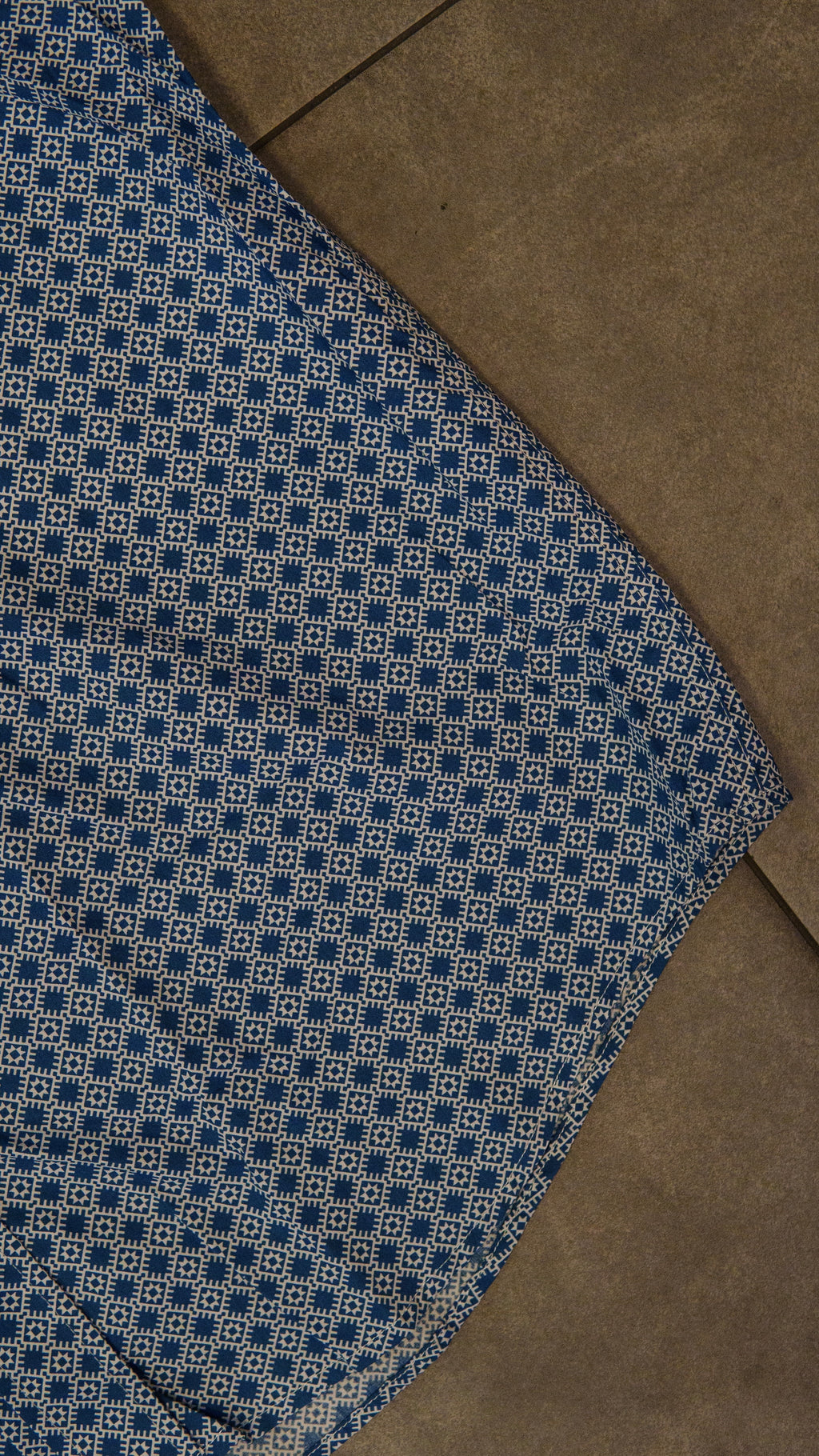 Men’s Printed Long Sleeve Button Up - Admiral Blue