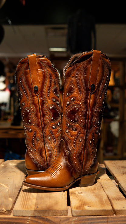 Arhiri Ladies Mestizo Ranch Cognac Snip Toe Boots