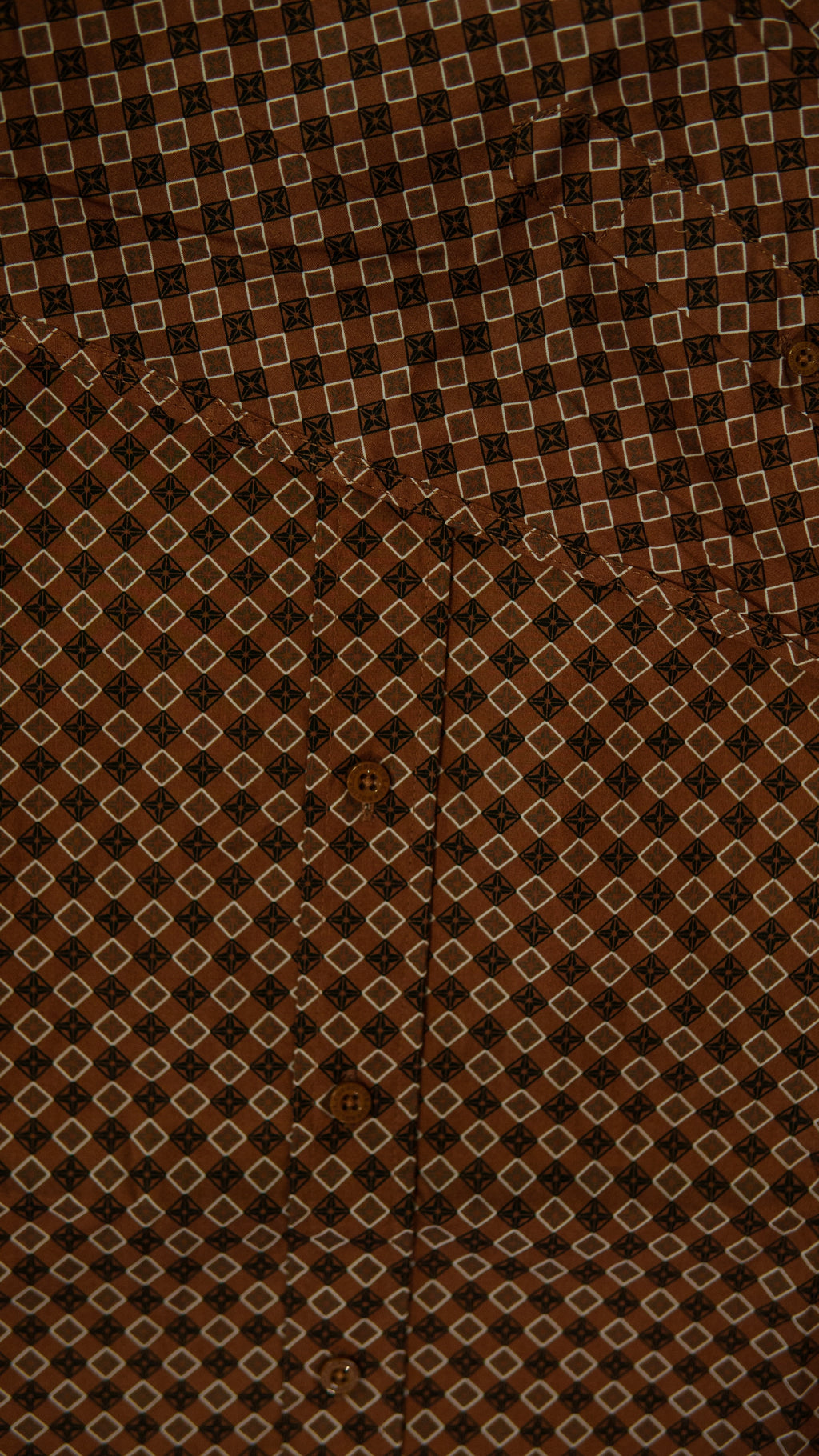 Men’s Printed Long Sleeve Button Up - Choco Graph