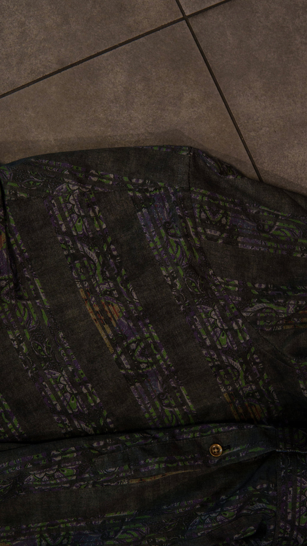 Men’s Printed Long Sleeve Button Up - Green DNA