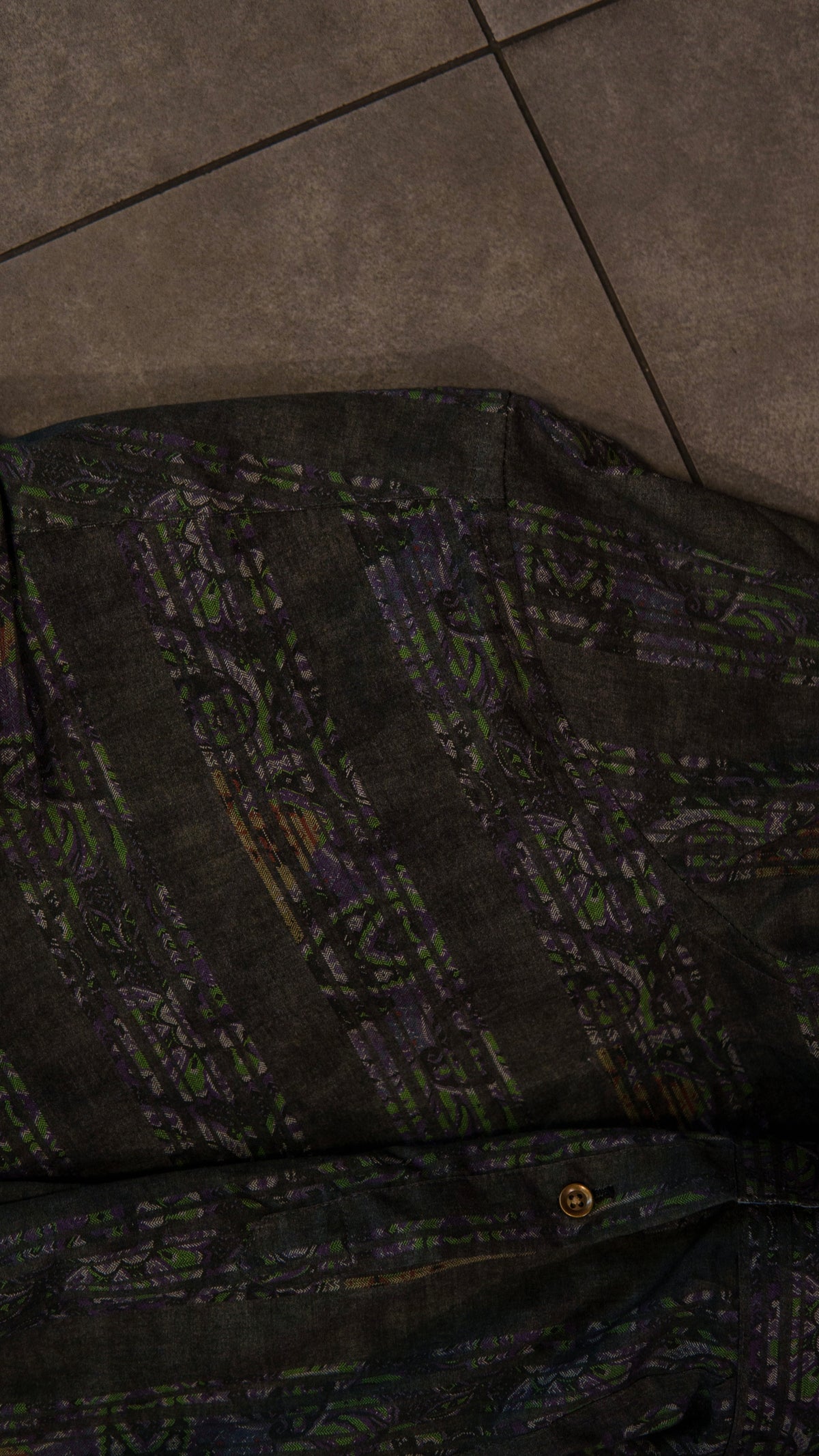 Men’s Printed Long Sleeve Button Up - Green DNA