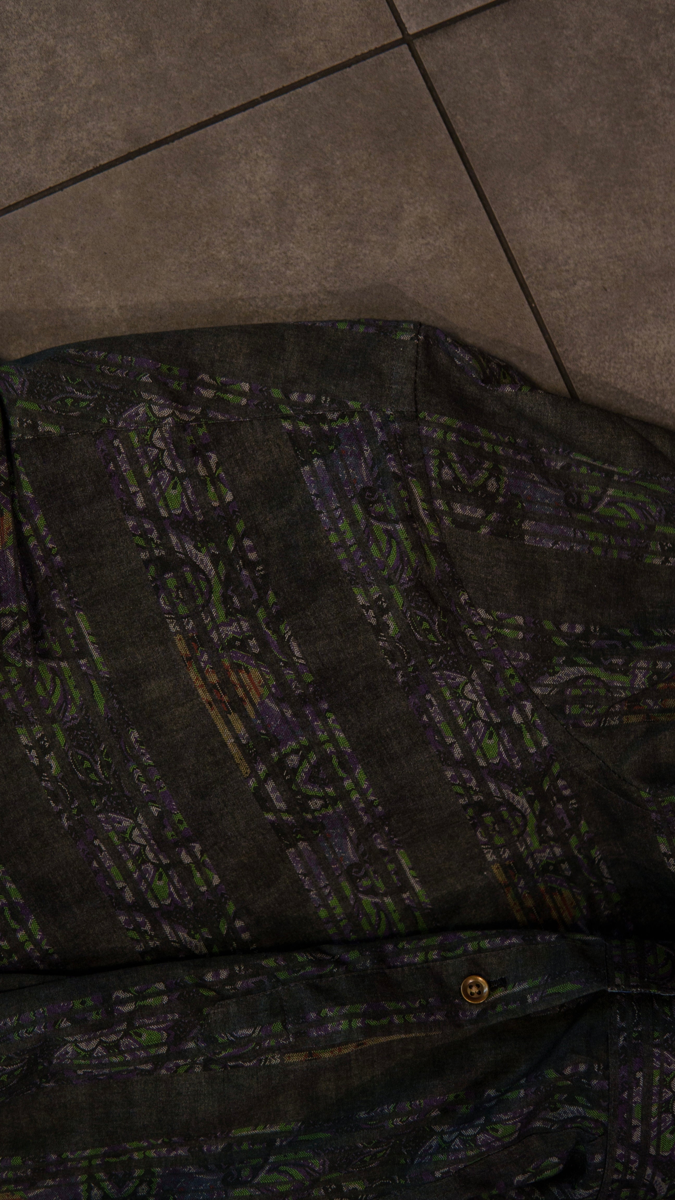 Men’s Printed Long Sleeve Button Up - Green DNA