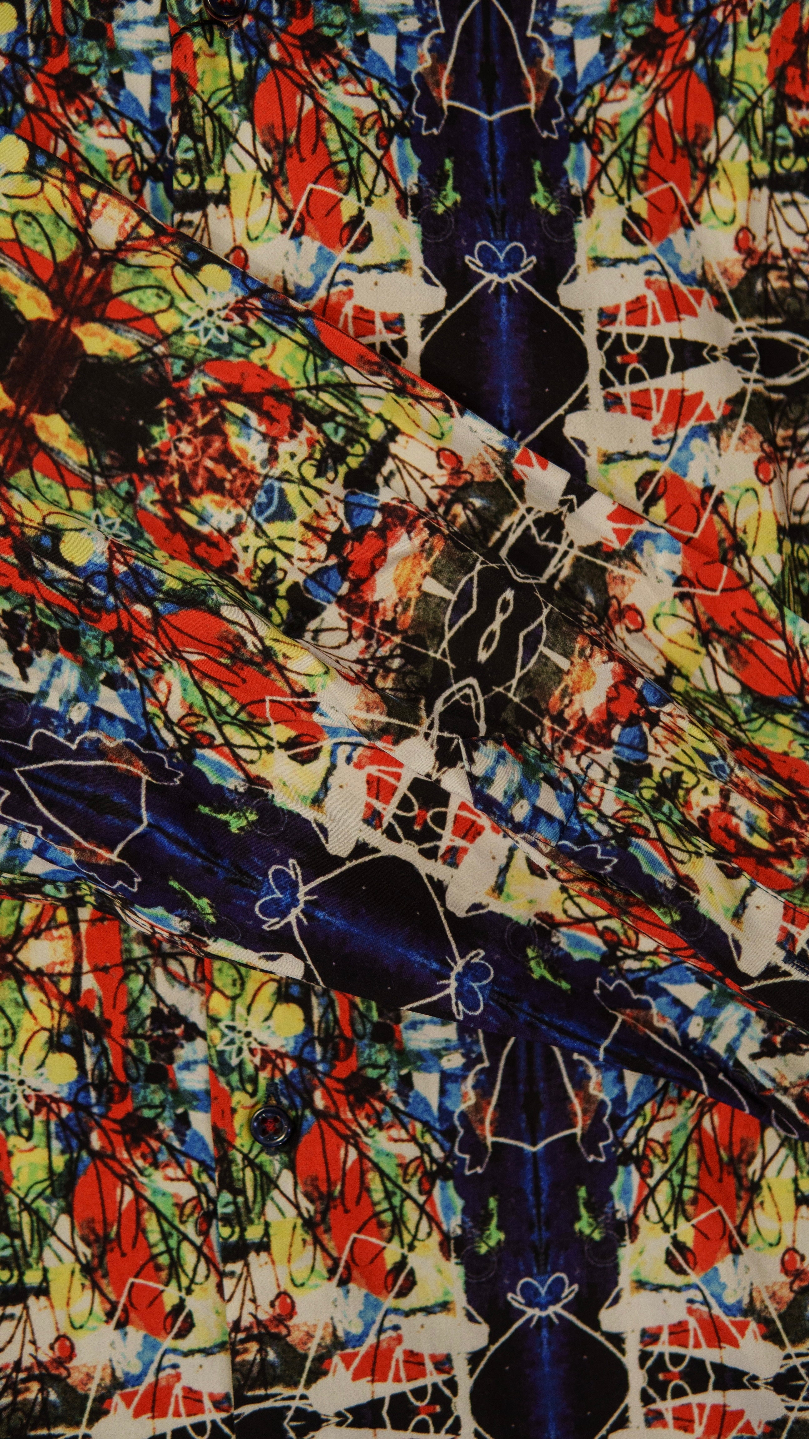 Men’s Printed Long Sleeve Button Up - Rainbow Radiology