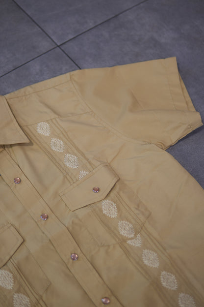 Men’s AW Short Sleeve Button Up “Khaki”