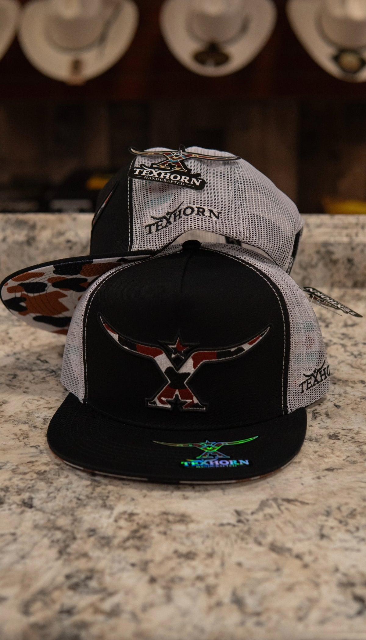 Tex Horn Snapback Cap Spotted Brim
