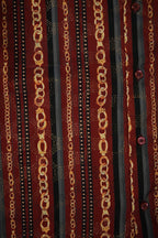 Men’s Printed Short Sleeve Button Up - Red Gold Chains