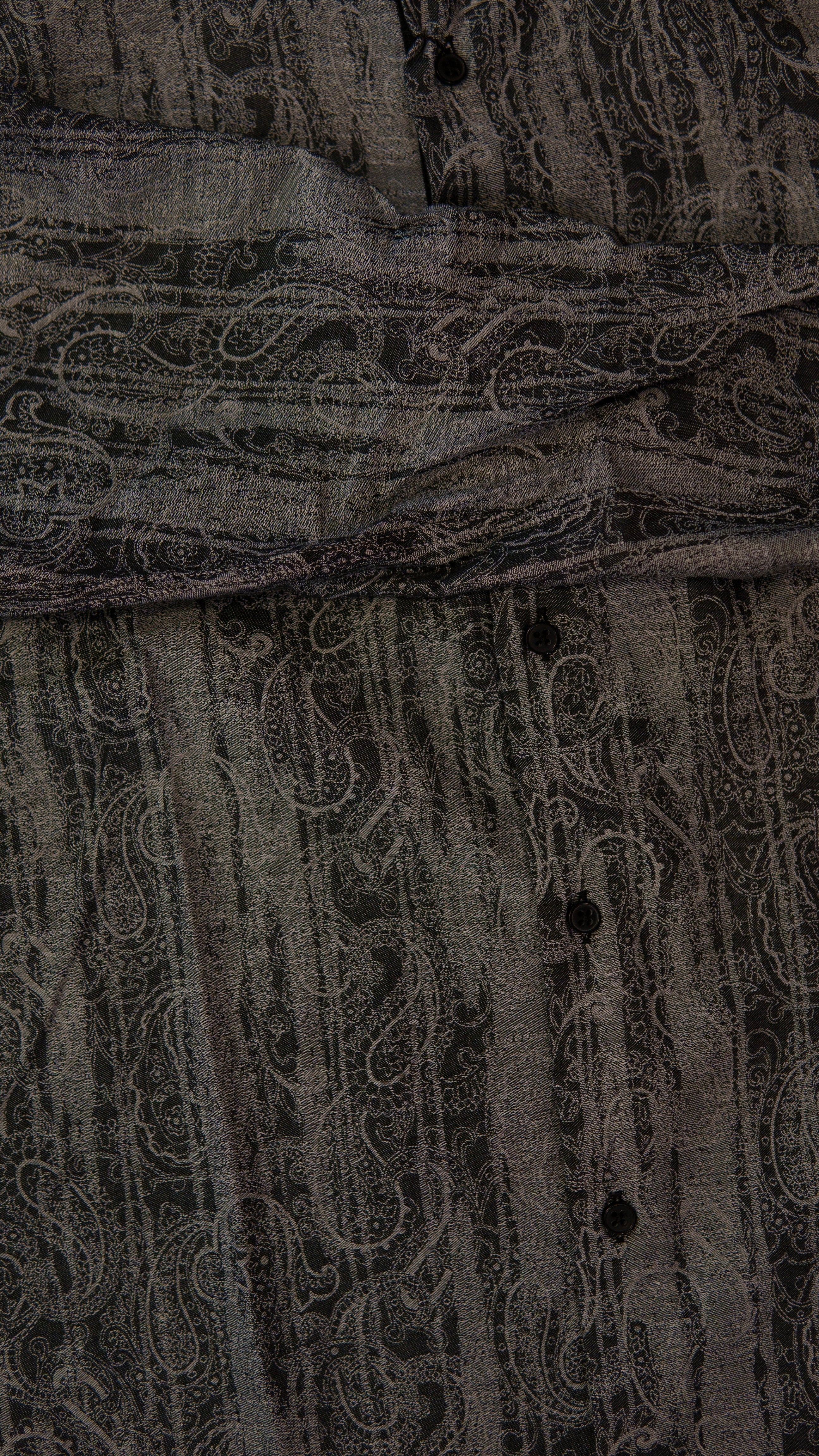 Men’s Printed Long Sleeve Button Up - Cement’s Paisley