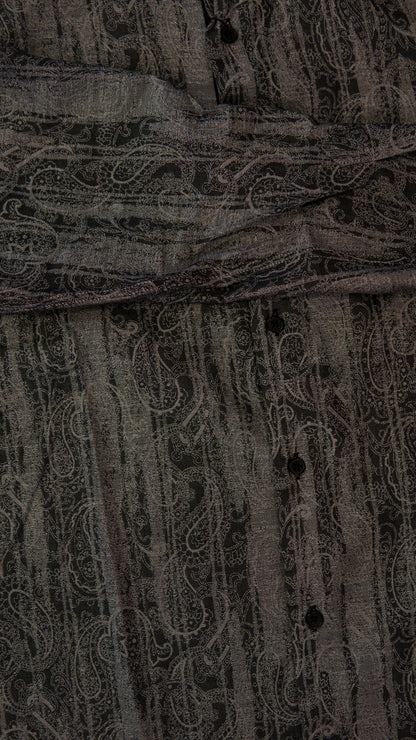 Men’s Printed Long Sleeve Button Up - Cement’s Paisley