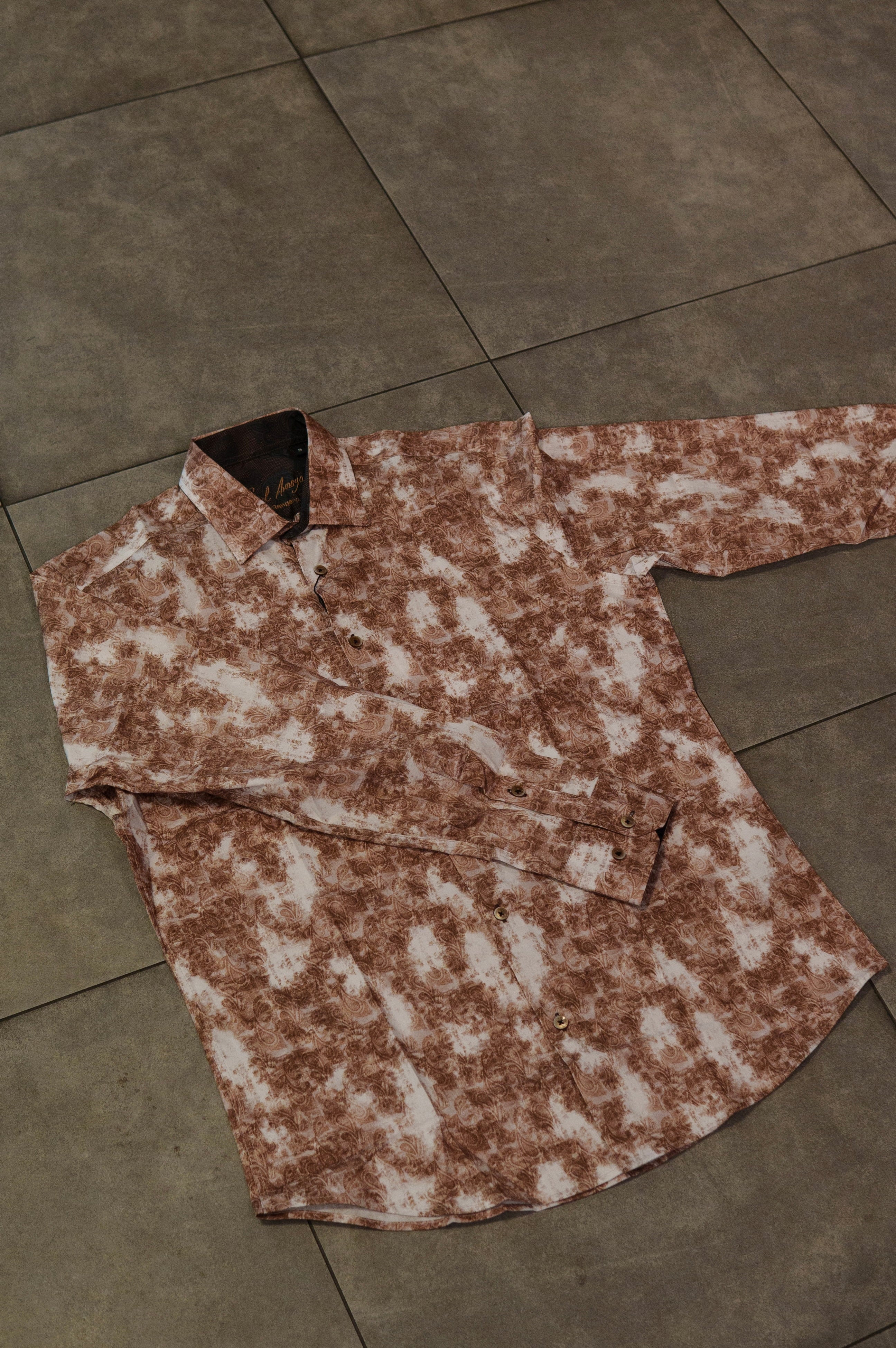 Men’s Printed Long Sleeve Button Up - Darude Sandstorm