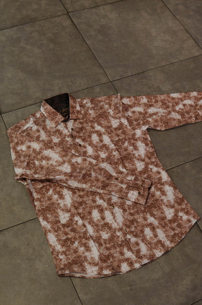 Men’s Printed Long Sleeve Button Up - Darude Sandstorm