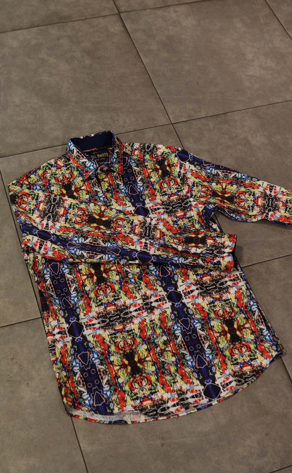 Men’s Printed Long Sleeve Button Up - Rainbow Radiology