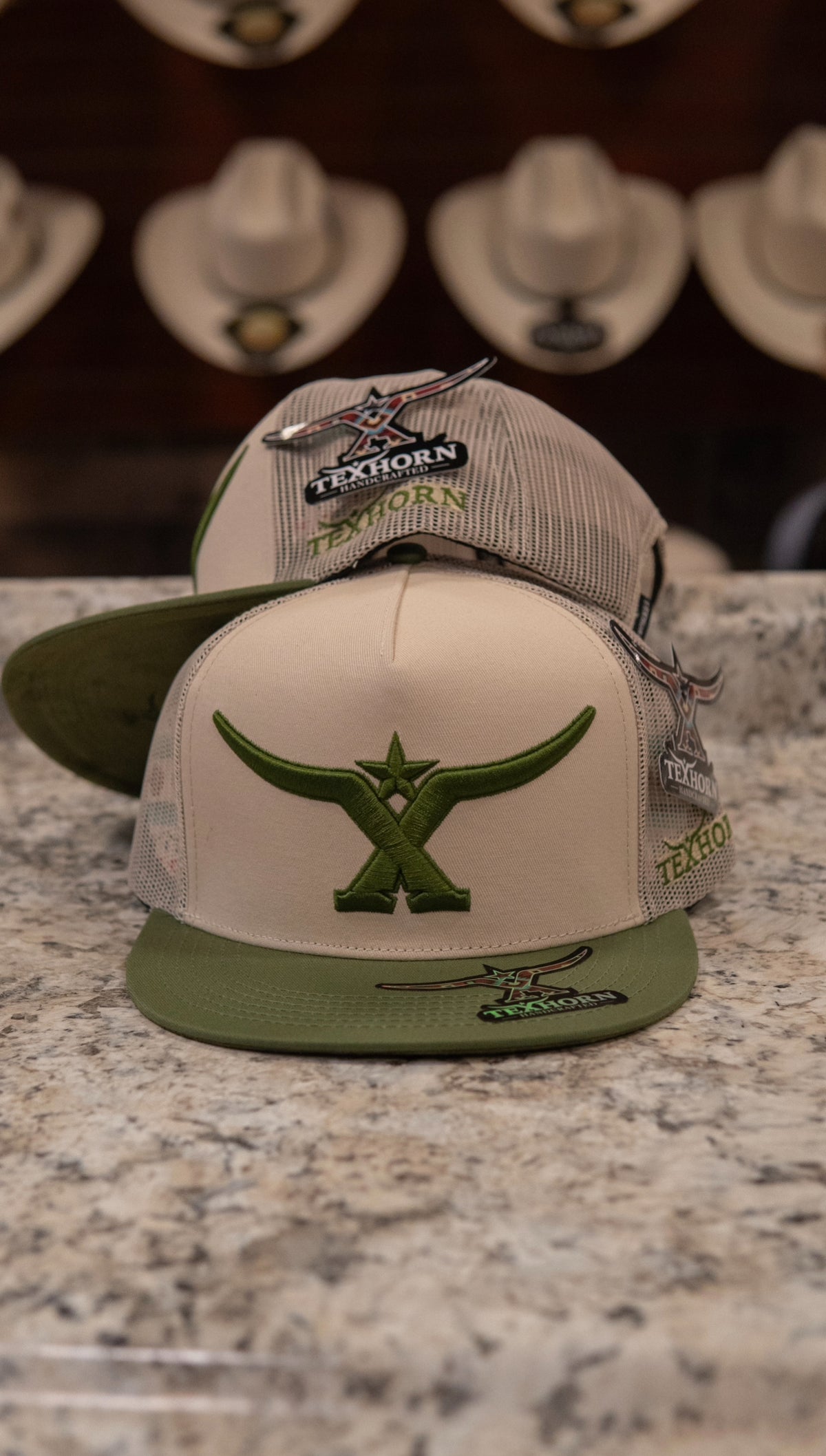 Tex Horn Snapback Cap Shade Of Green