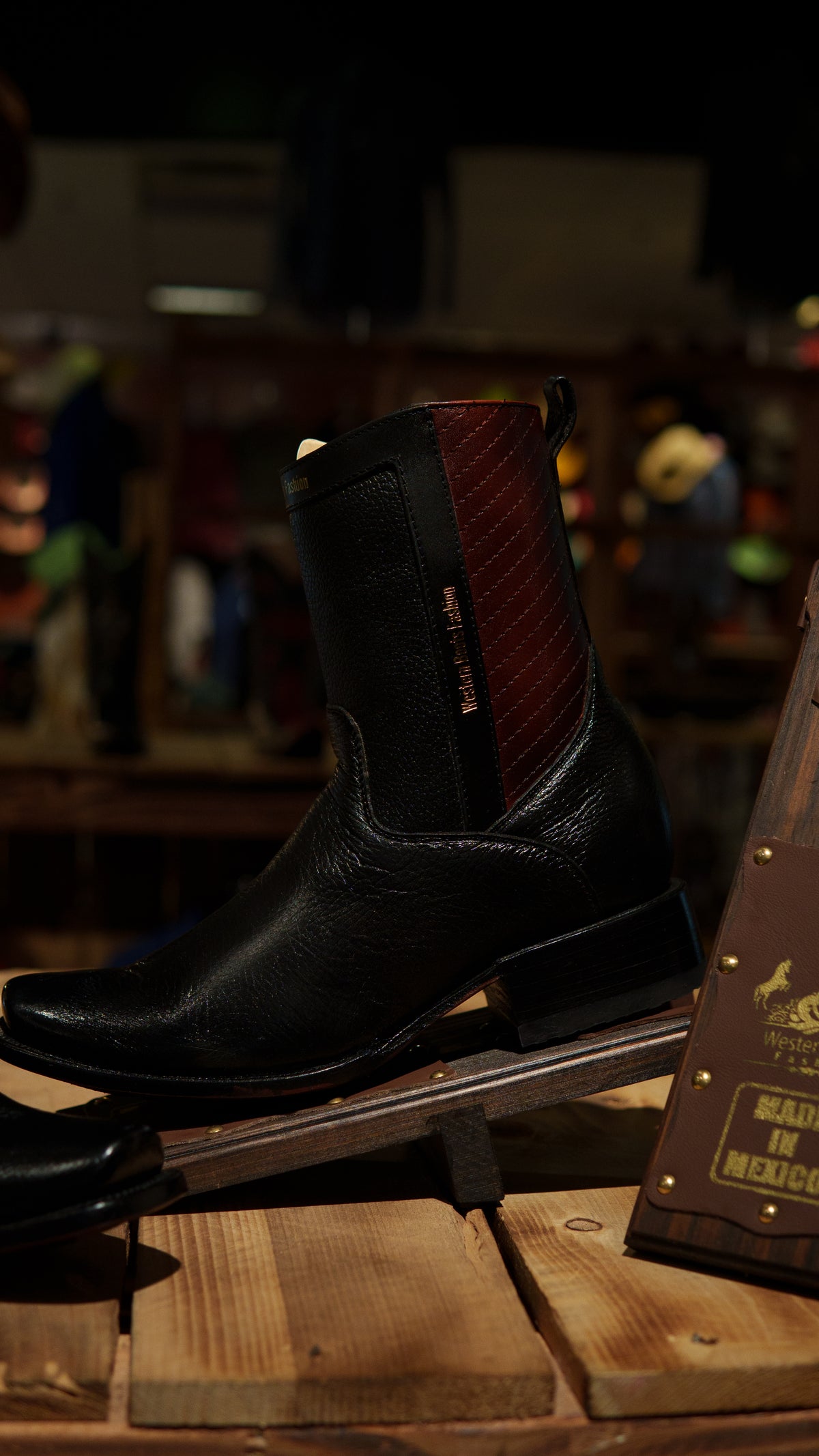 WBF Men’s Monaco “Black” Dubai Toe Boots