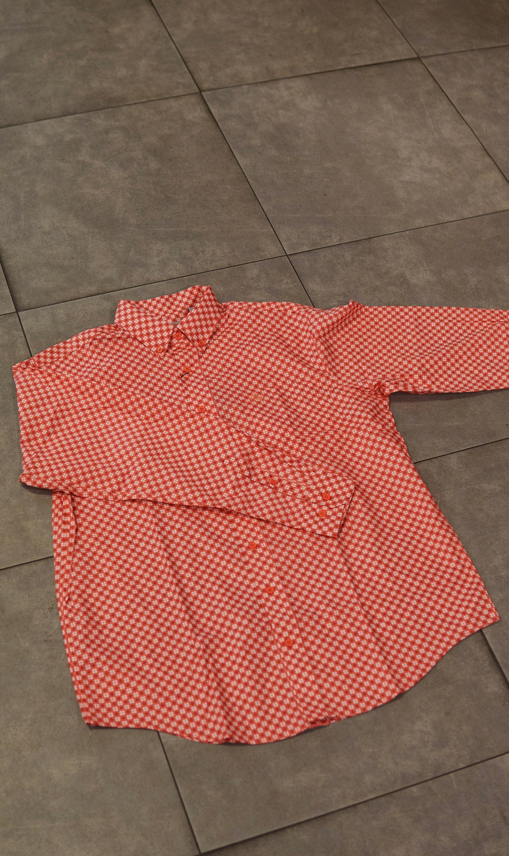 Men’s Printed Long Sleeve Button Up - Vulcan