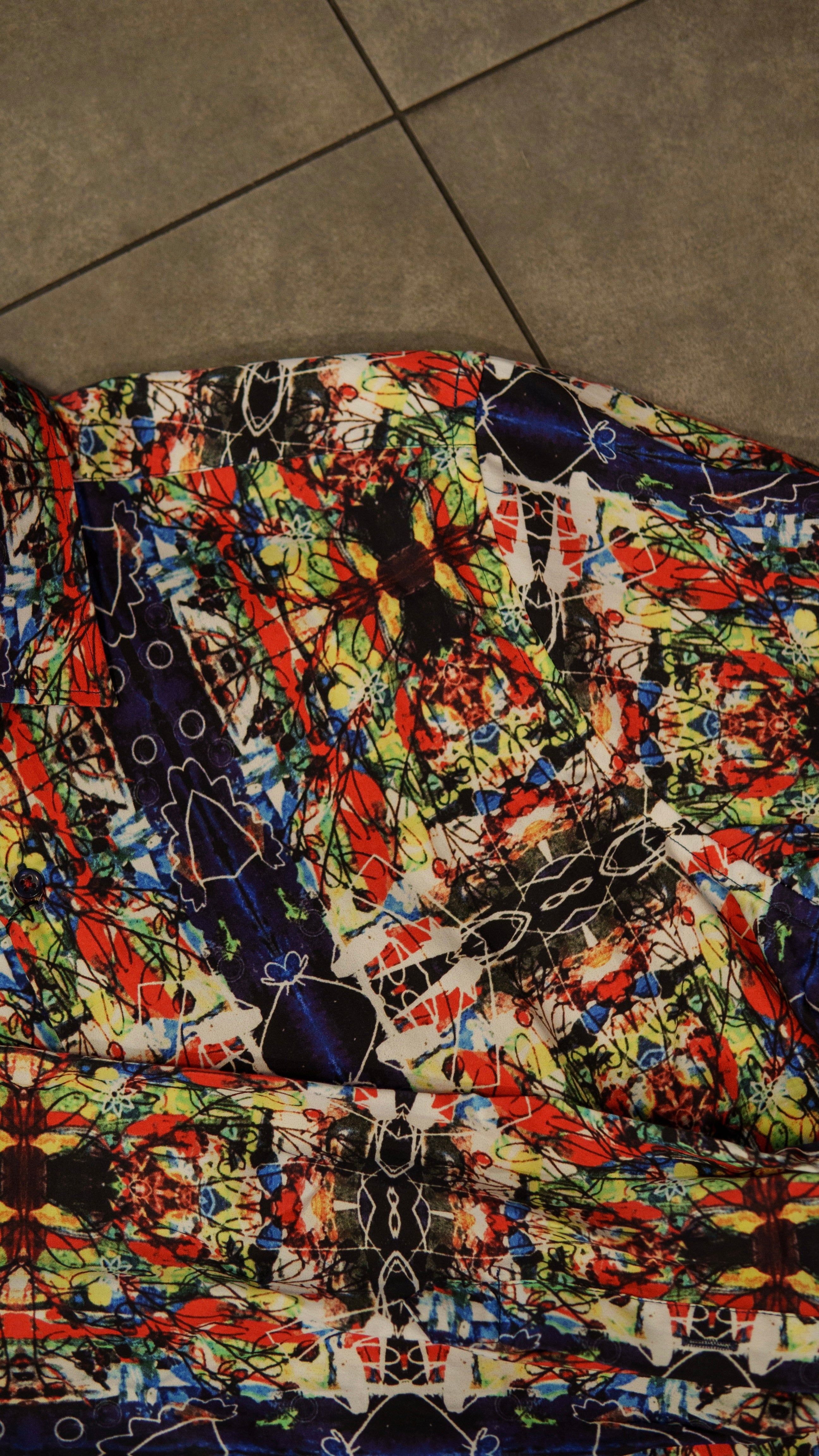 Men’s Printed Long Sleeve Button Up - Rainbow Radiology