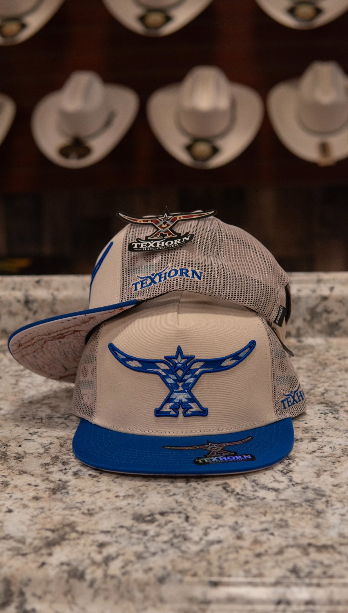 Tex Horn Snapback Cap Blue Brim