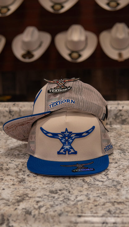 Tex Horn Snapback Cap Blue Brim