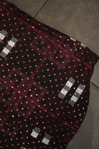 Men’s Printed Short Sleeve Button Up - Poka Dot Burgendy