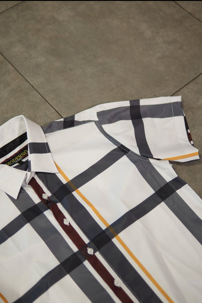 Men’s Moderno Short Sleeve Button Up “Plaid Raid”