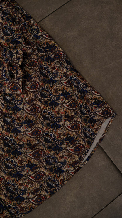 Men’s Printed Long Sleeve Button Up - Earths Liquify