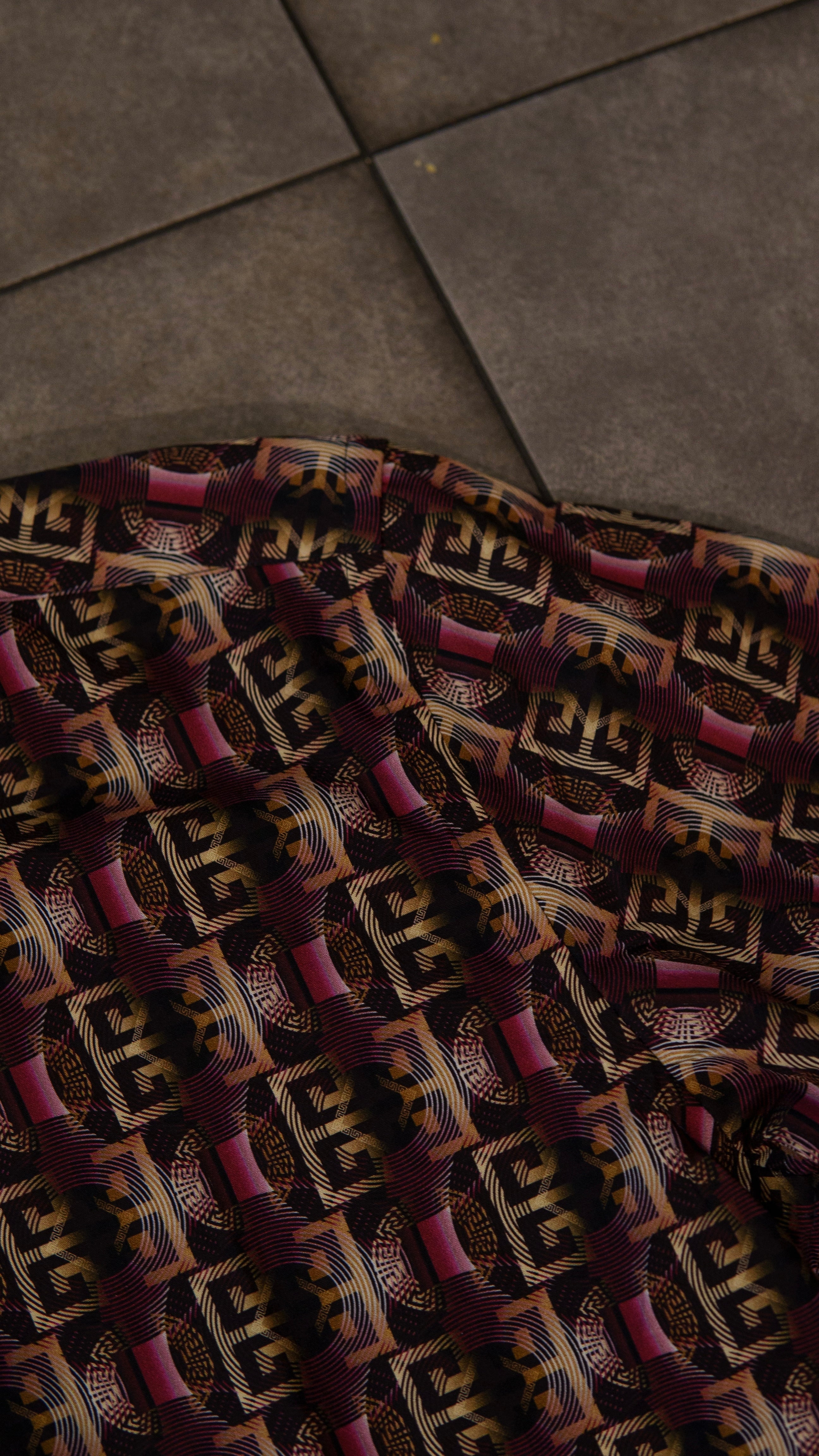 Men’s Printed Long Sleeve Button Up - Para Purp