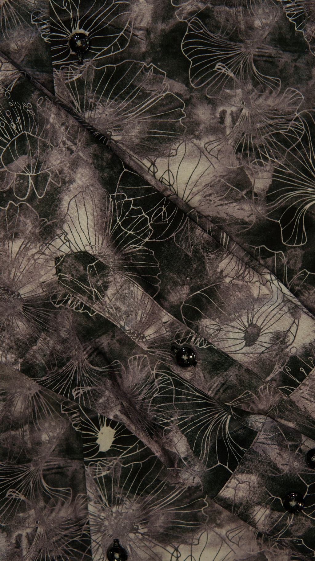 Men’s Long Sleeve Button Up -  Cement Floral