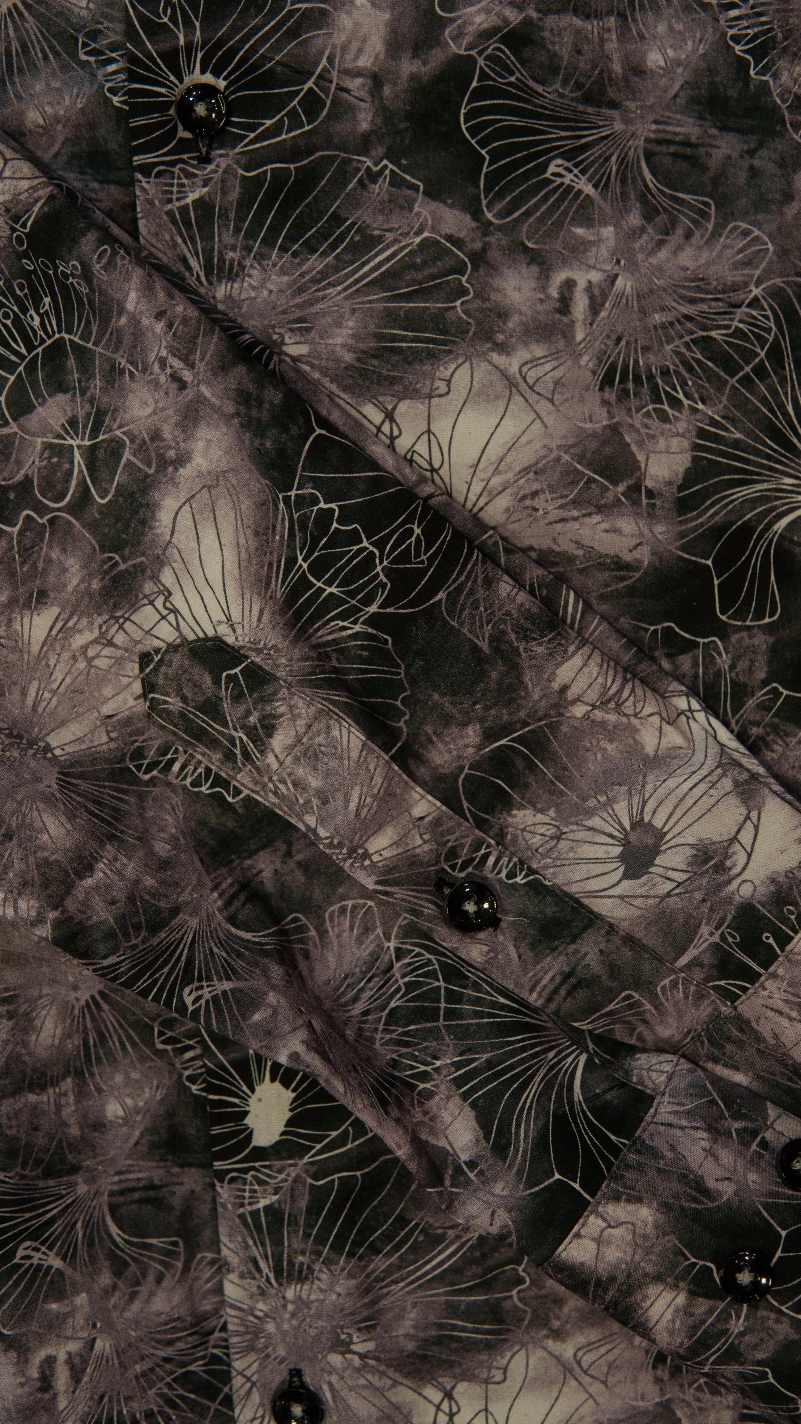 Men’s Long Sleeve Button Up -  Cement Floral