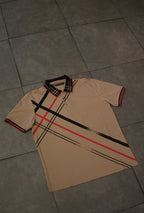 Men’s Polo Button Up - Khaki Plaid
