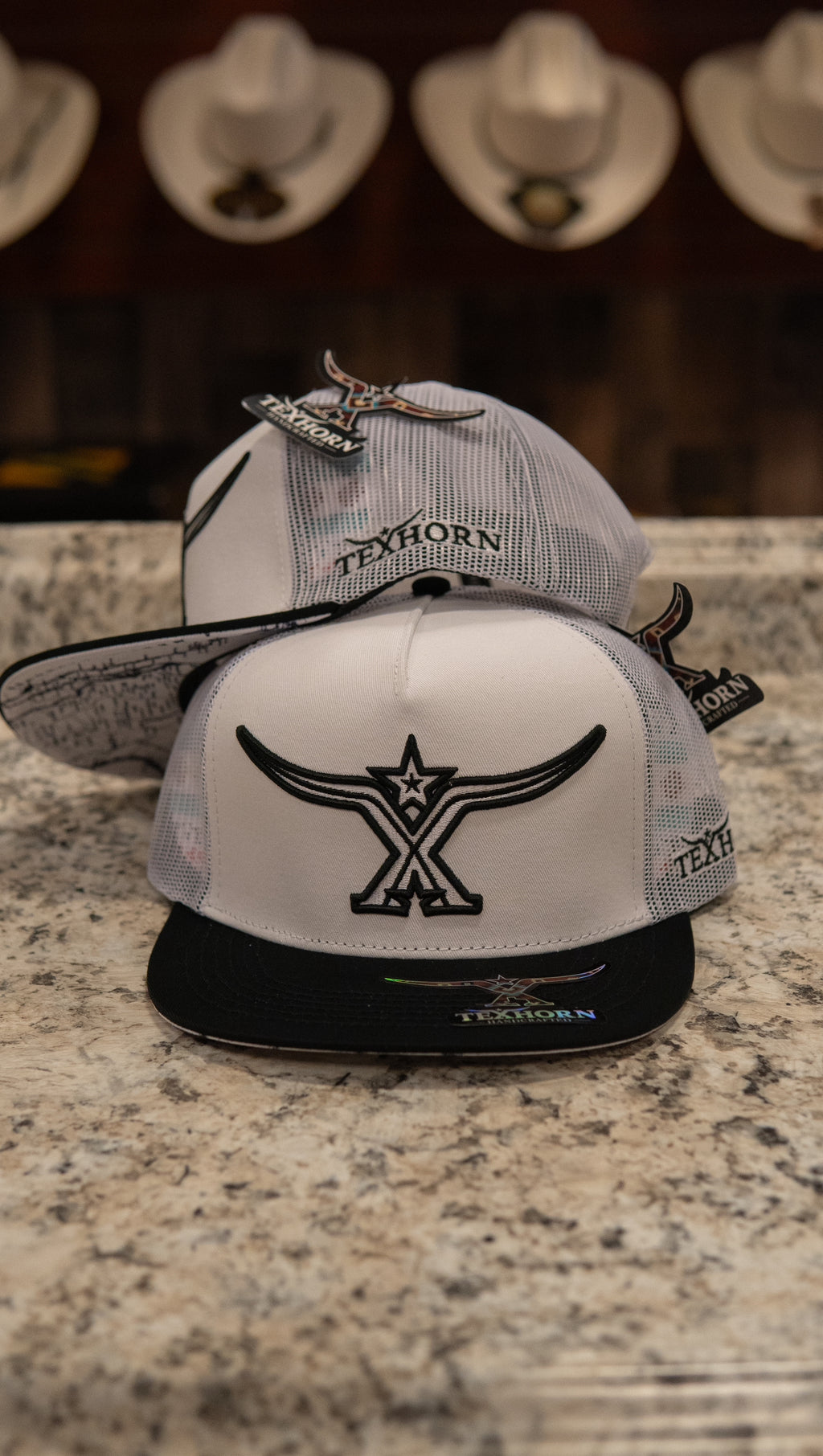 Tex Horn Cap - White Country Brim