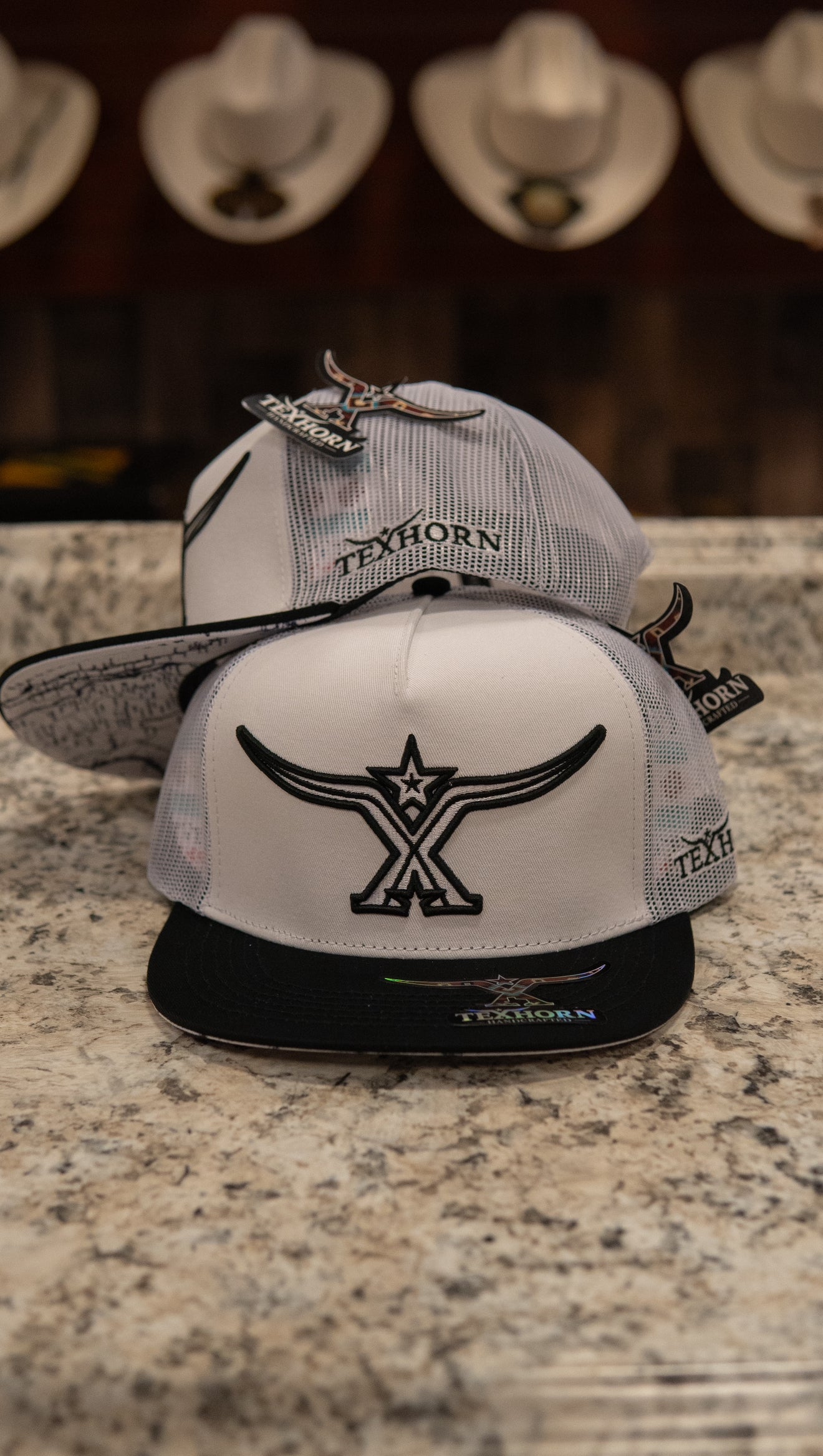 Tex Horn Cap - White Country Brim