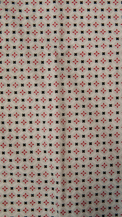 Men’s Printed Long Sleeve Button Up - Red Stars