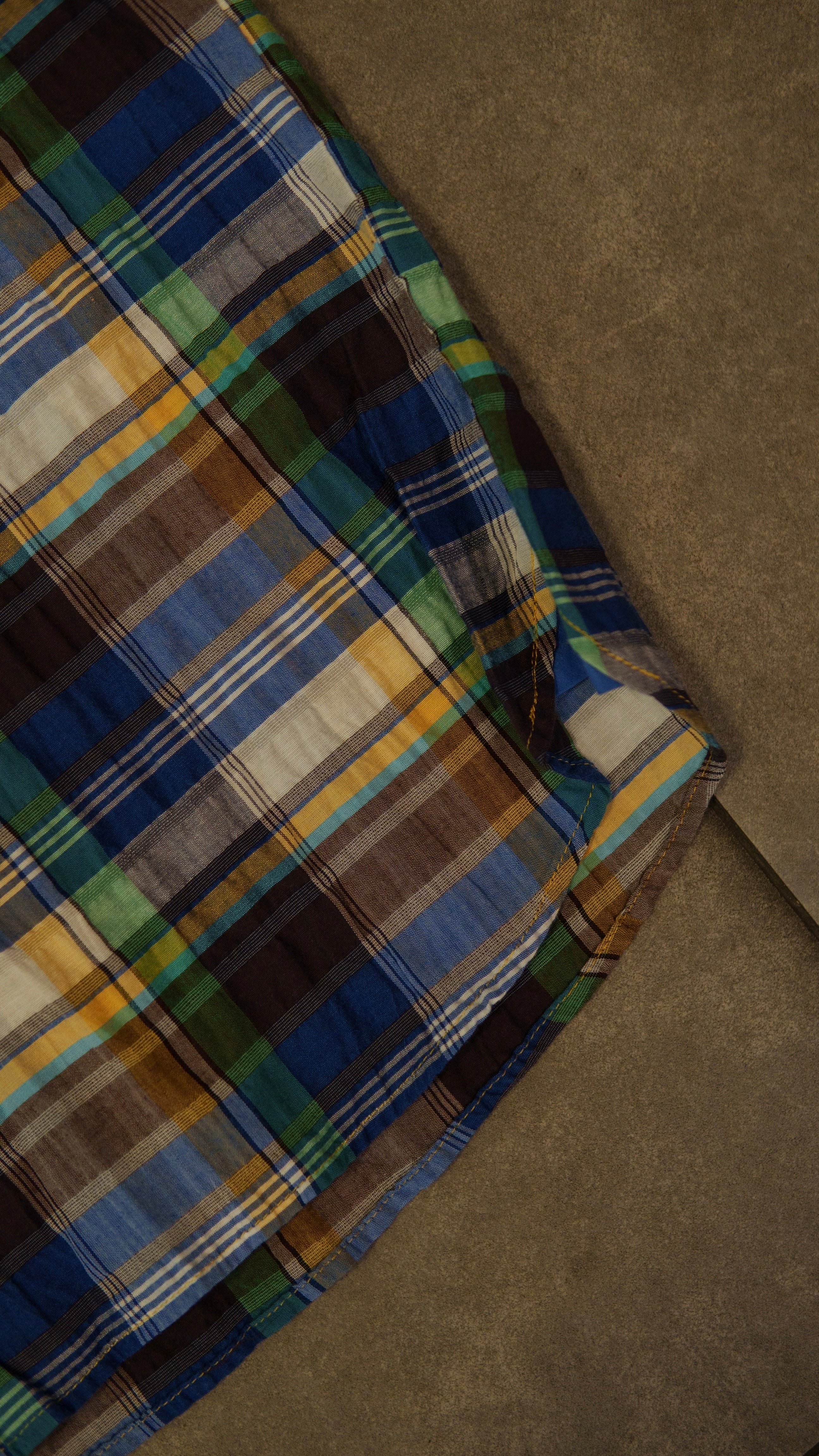 Men’s Printed Long Sleeve Button Up - Cuadra Plaid