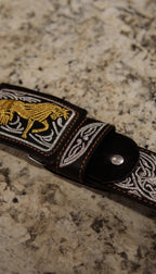 Men’s 2” Belt - Golden Silver Horse