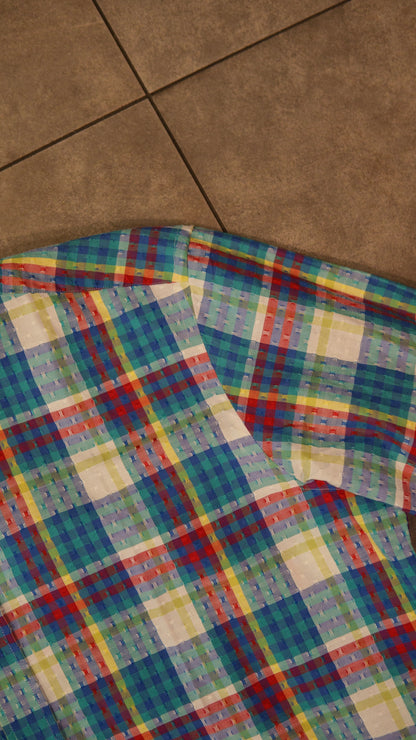 Men’s Printed Long Sleeve Button Up - Cuadra Plaid