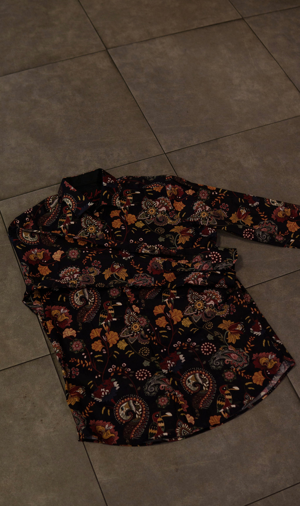 Men’s Printed Long Sleeve Button Up - Birds Maravilla