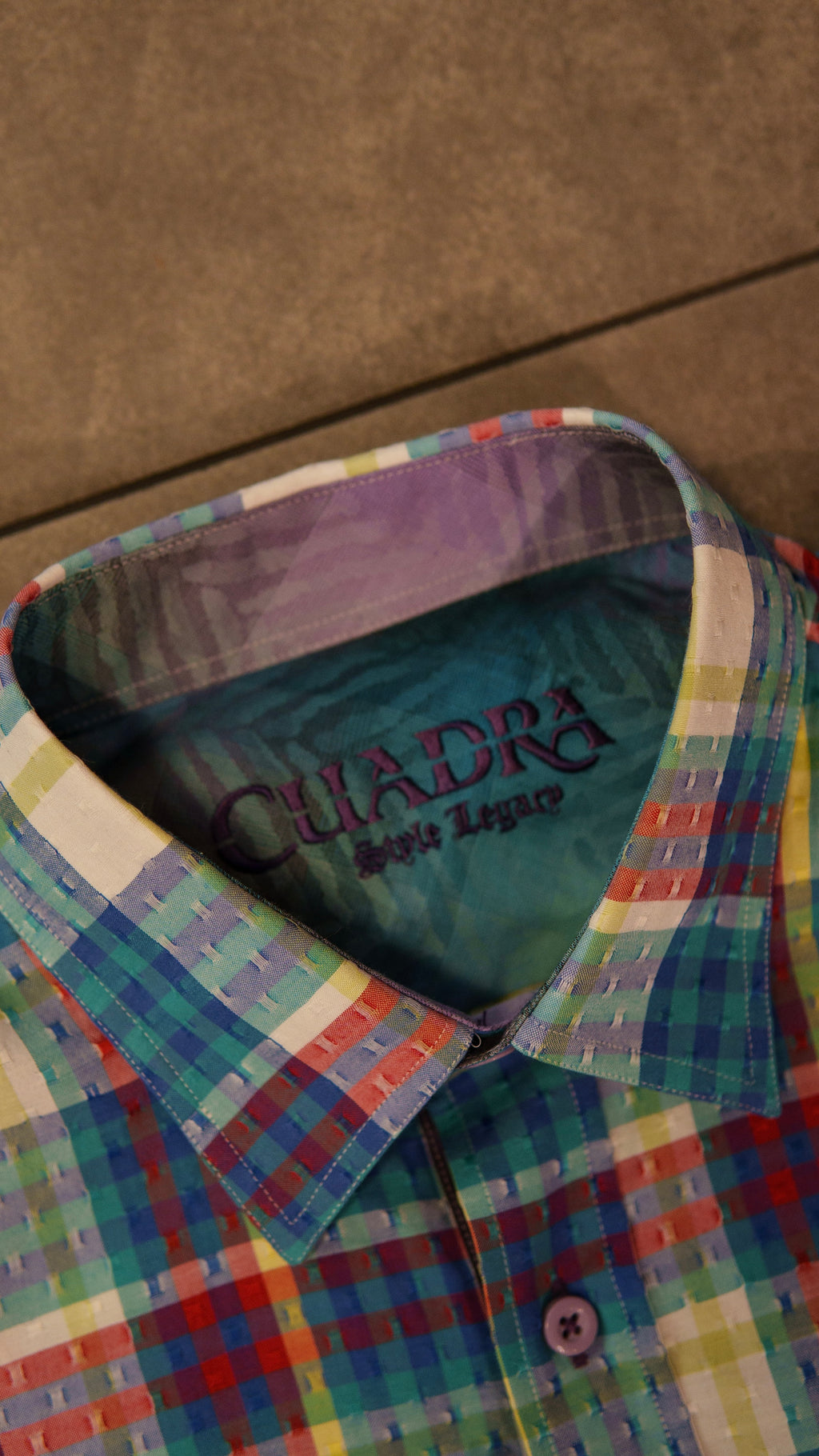 Men’s Printed Long Sleeve Button Up - Cuadra Plaid