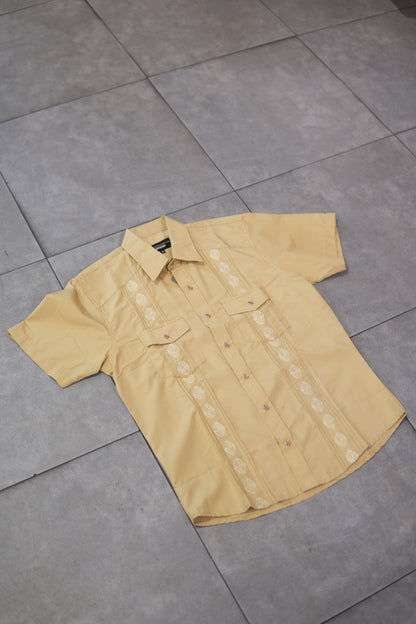 Men’s AW Short Sleeve Button Up “Khaki”