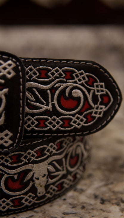 Men’s 2” Belt - Raging Red Stitched Toro