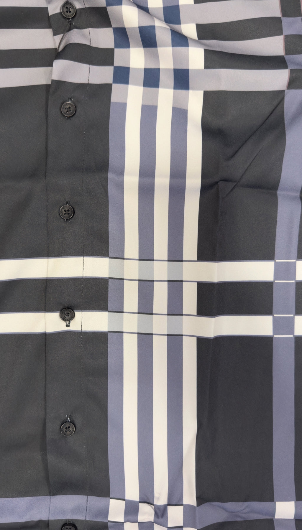 Men’s Short Sleeve Button Up - Purple Plaid
