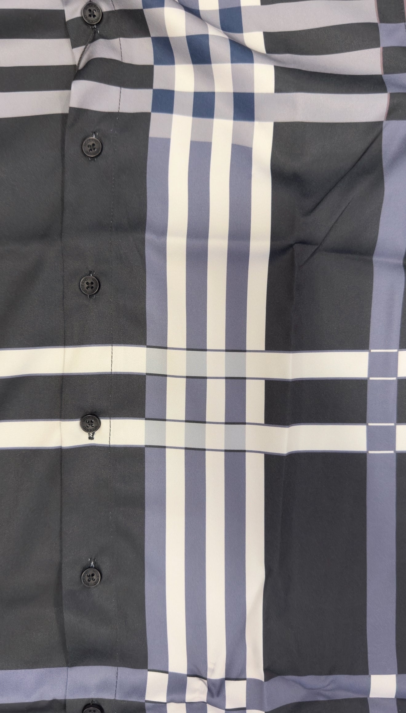 Men’s Short Sleeve Button Up - Purple Plaid
