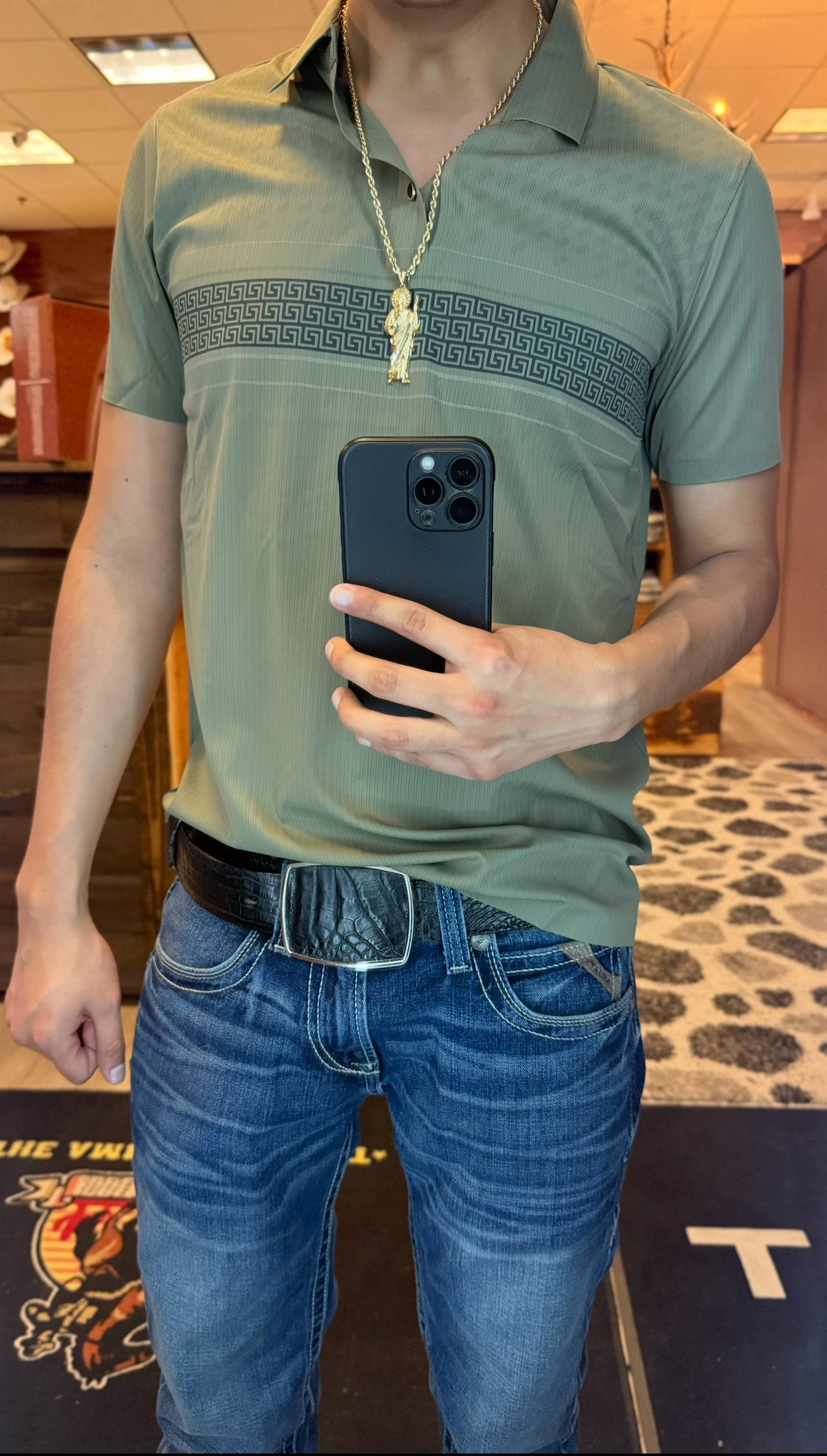 Men’s Polo Button Up - Olives Empire