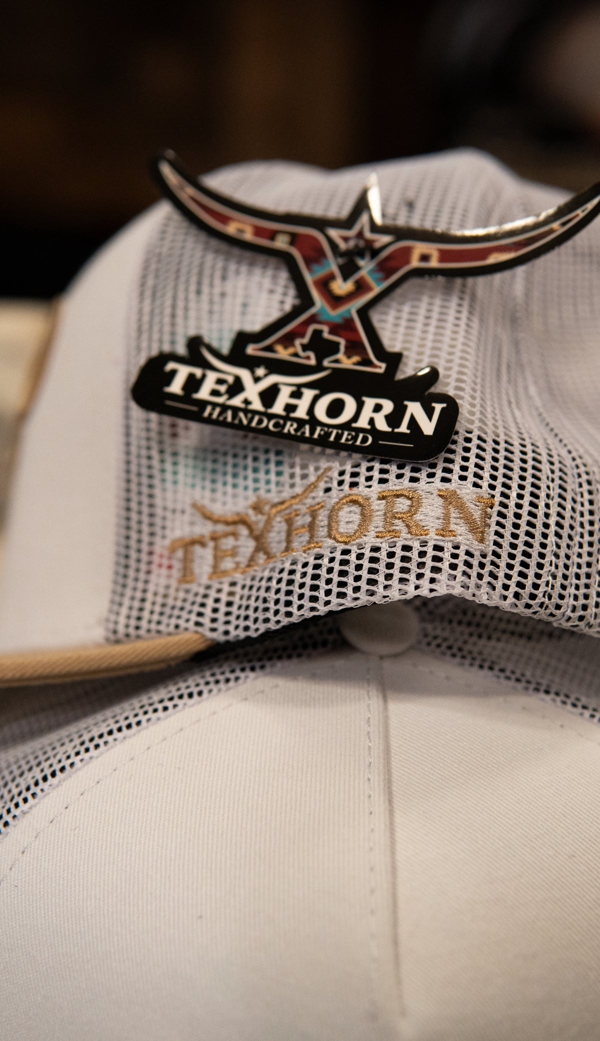Tex Horn Snapback Cap Beige Bull