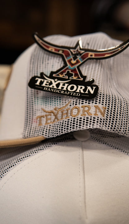 Tex Horn Snapback Cap Beige Bull